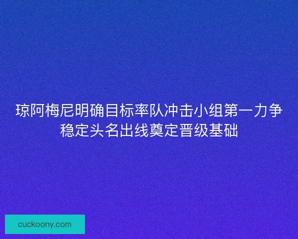 琼阿梅尼明确目标率队冲击小组第一力争稳定头名出线奠定晋级基础